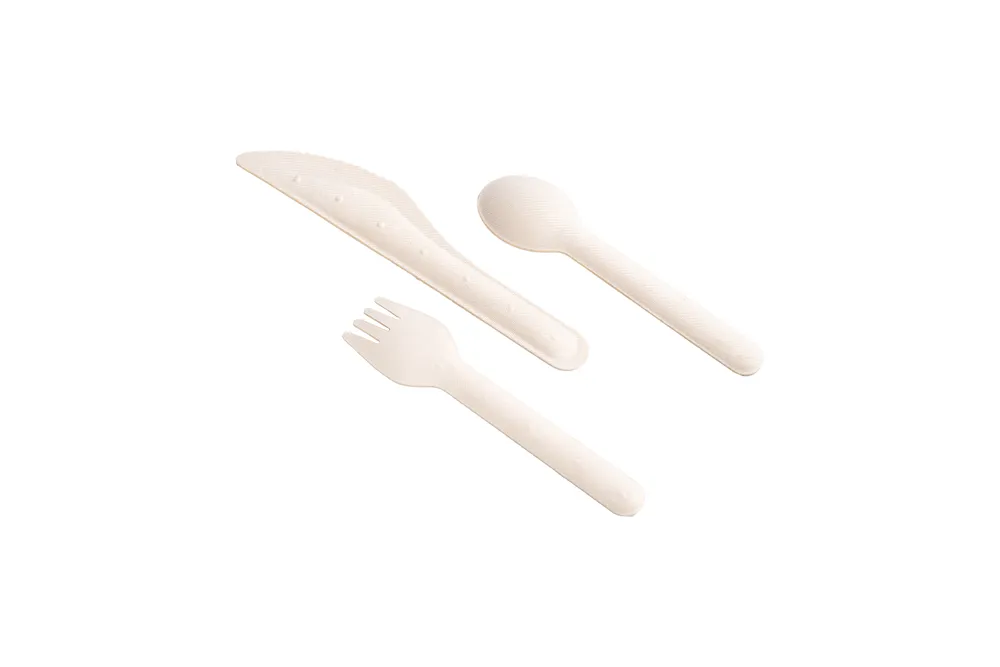 Molded Pulp Knife, Fork & Spoon Set